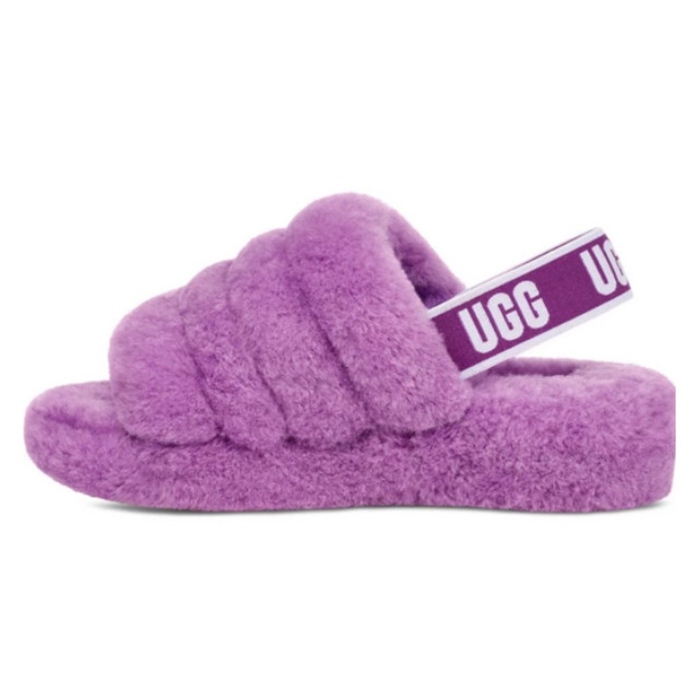 NEW UGG Size 9 Women's Fluff Yeah Genuine Shearling Slingback Sandal, Purple Sky - Picture 5 of 6
